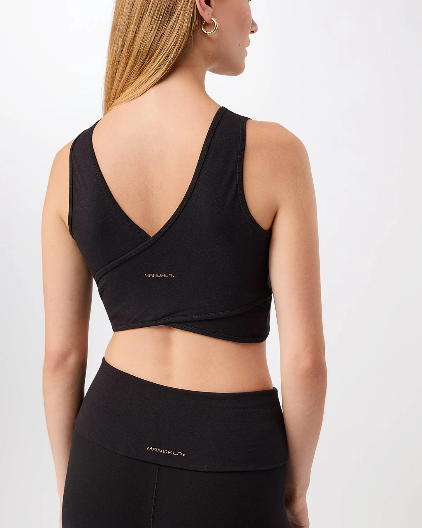 MANDALA Damen vegan Sport-Bh Pilates Schwarz – Ansicht 2