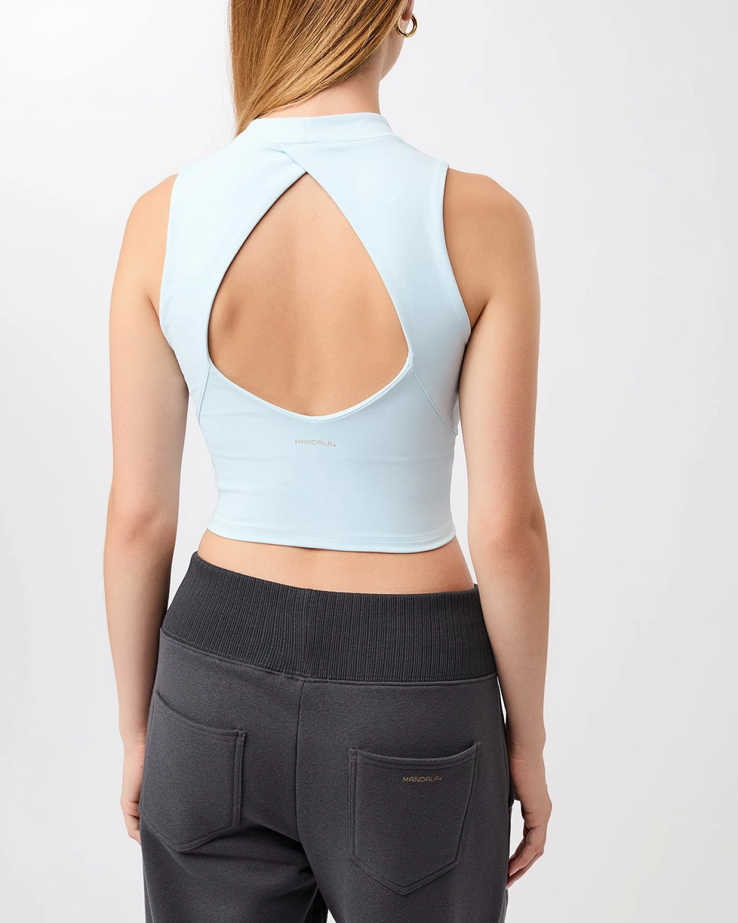 MANDALA Damen vegan Hemdchen Mit V-Ausschnitt Hellblau – Ansicht 2