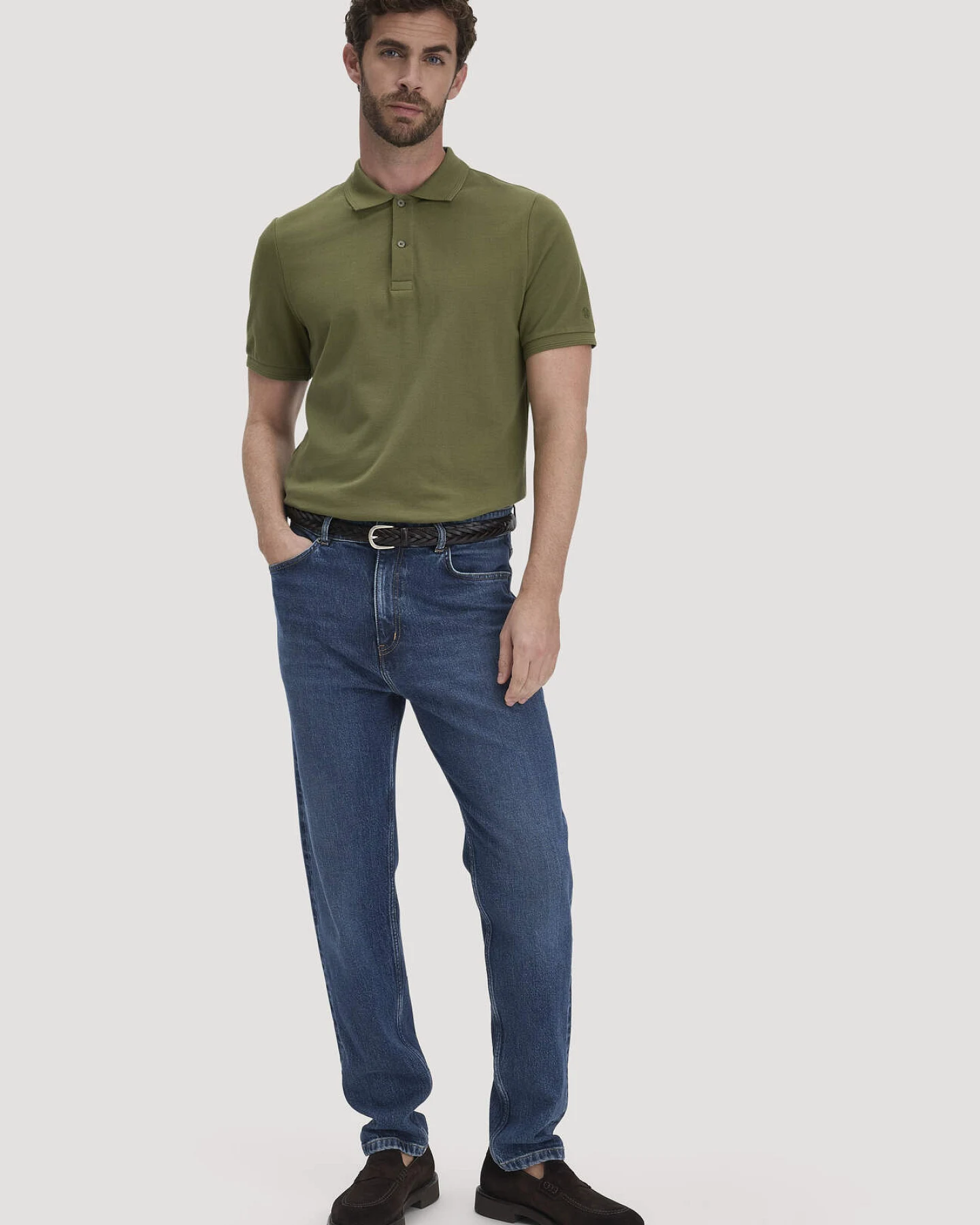hessnatur Herren Piqué Polo Regular aus Bio-Baumwolle - grün - Größe 54 – Ansicht 2
