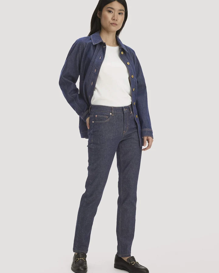 hessnatur Damen Jeans LEA Slim aus Bio-Baumwolle mit recycelter Baumwolle - blau - Größe 27/34