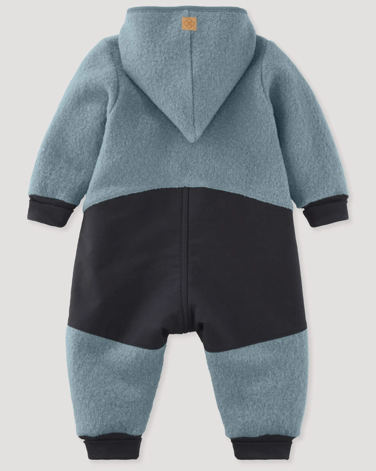 hessnatur Baby Wollwalk Overall aus Bio-Merinowolle mit Softshell - blau - Größe 74/80 – Ansicht 2