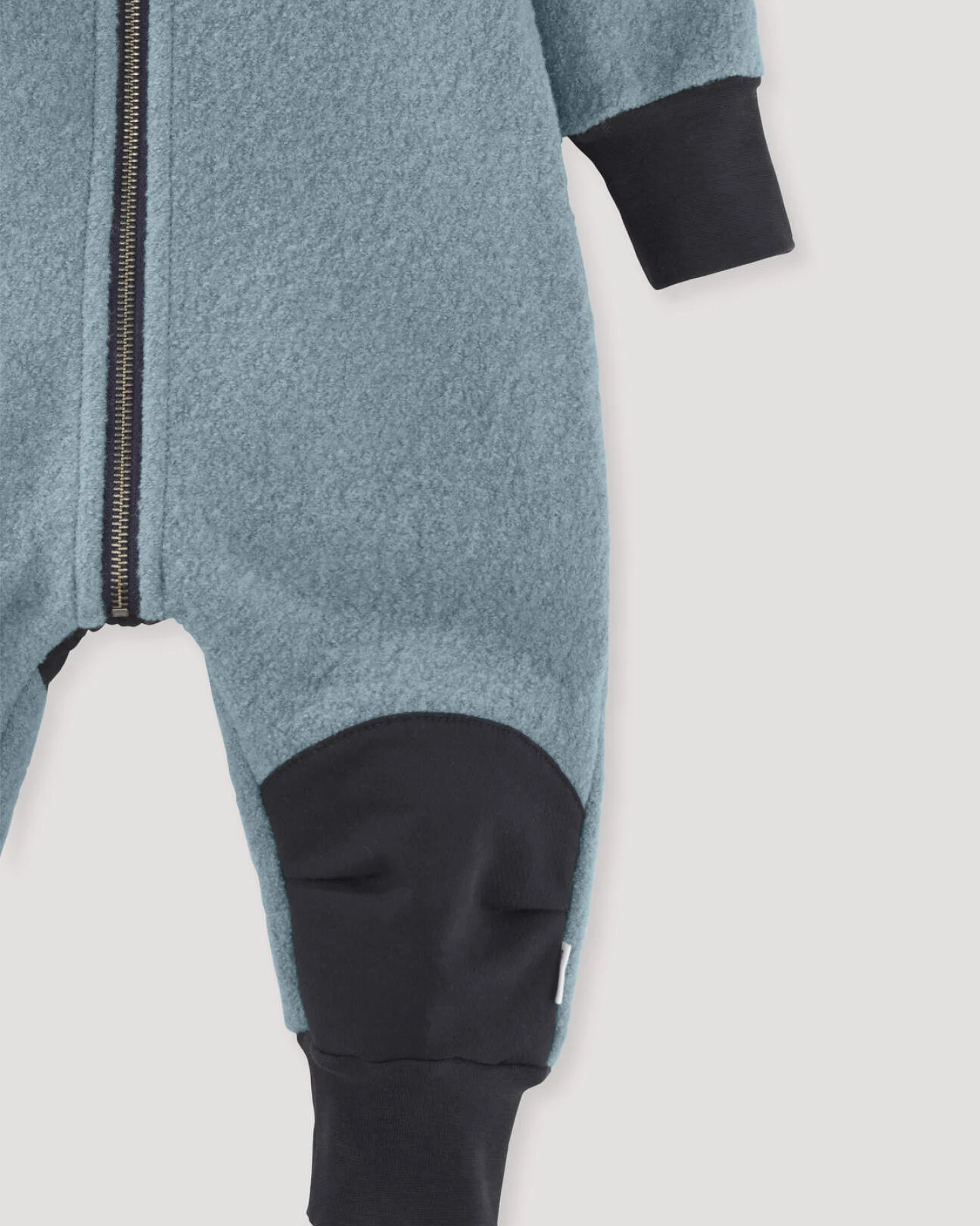 hessnatur Baby Wollwalk Overall aus Bio-Merinowolle mit Softshell - blau - Größe 74/80 – Ansicht 3
