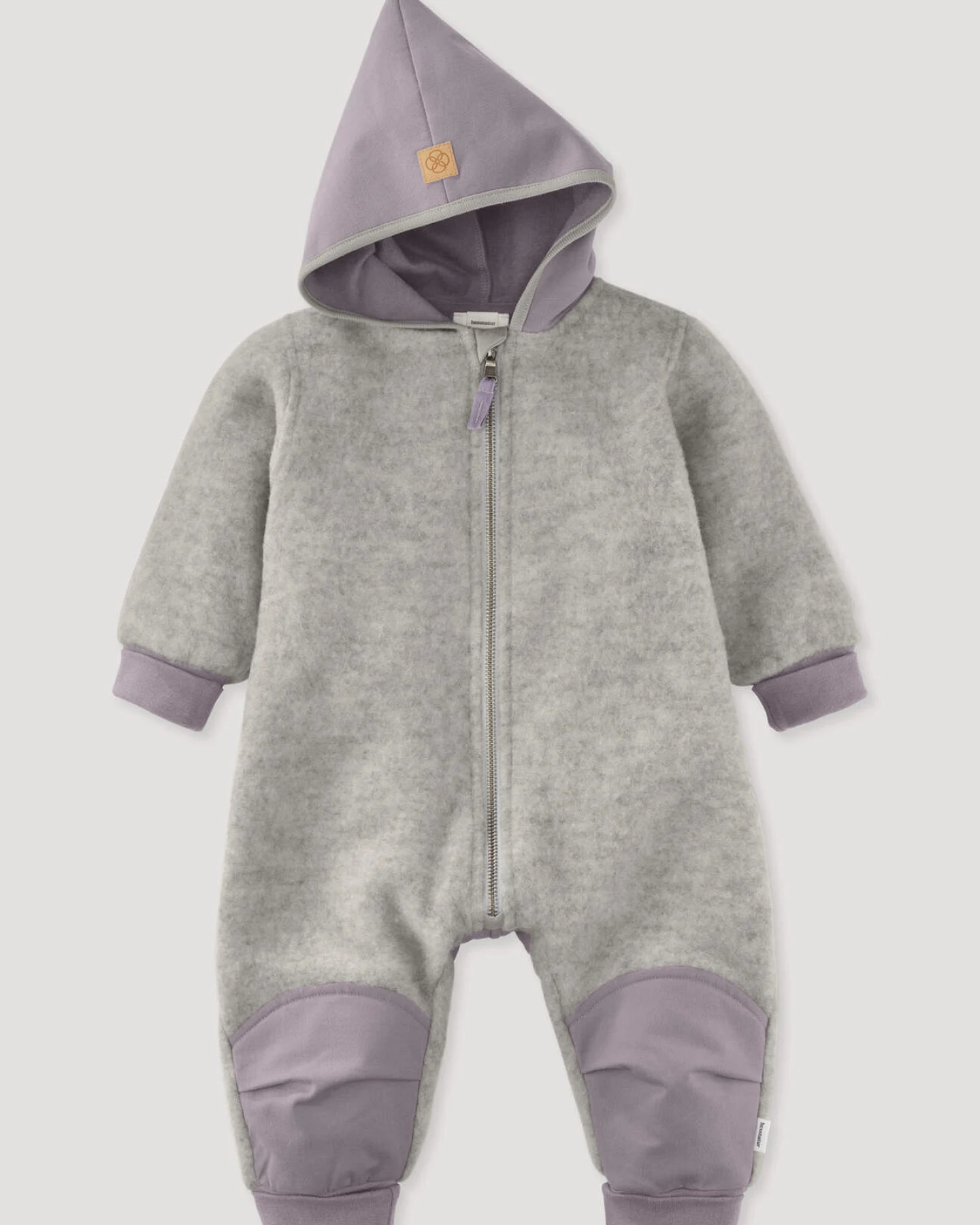 hessnatur Baby Wollfleece Overall aus Bio-Merinowolle mit Softshell - grau - Größe 74/80 – Ansicht 2