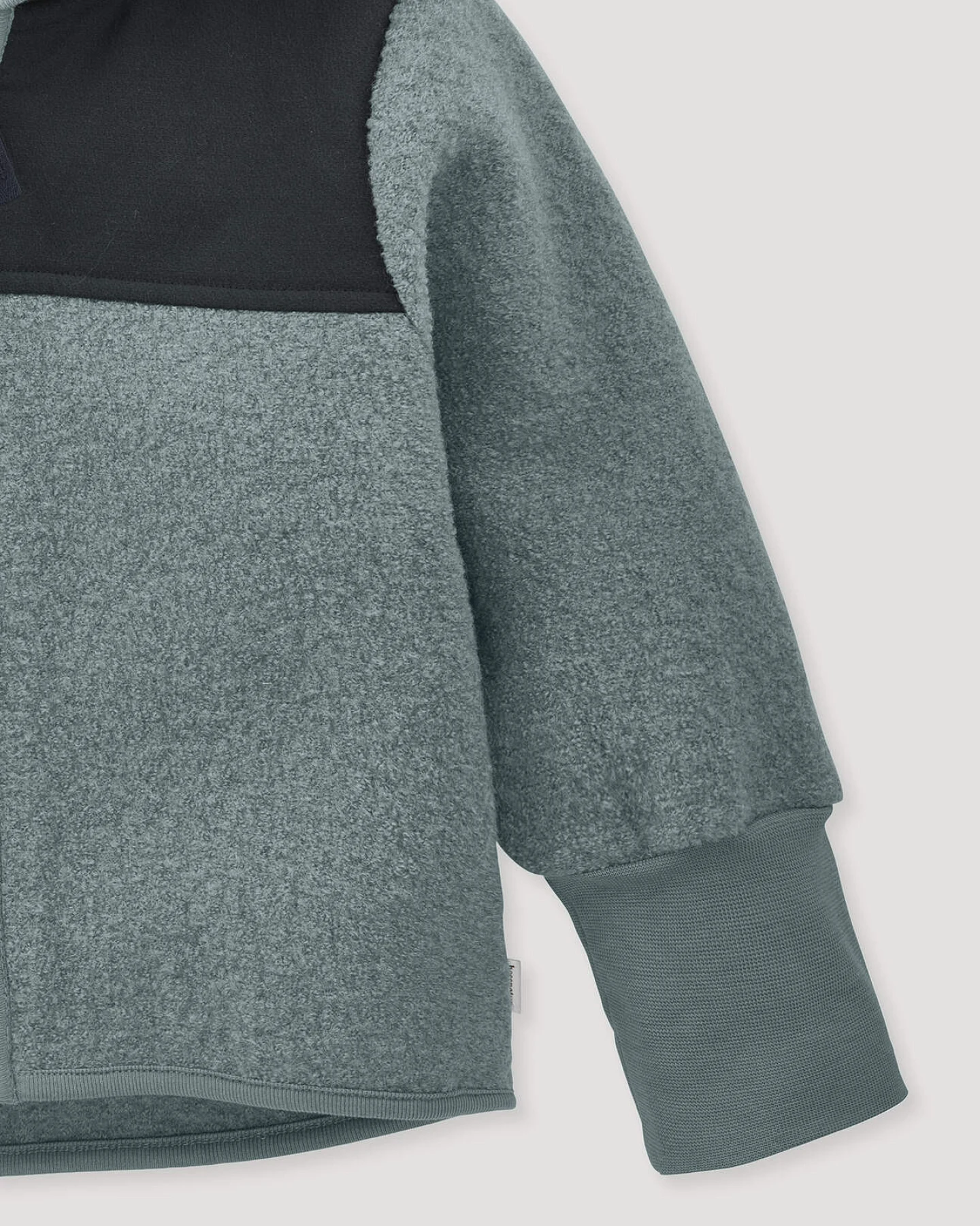 hessnatur Baby Wollwalk Jacke aus Bio-Merinowolle mit Softshell - blau - Größe 74/80 – Ansicht 3