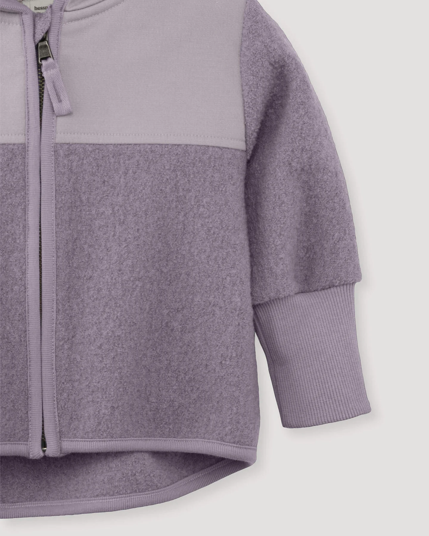 hessnatur Baby Wollwalk Jacke aus Bio-Merinowolle mit Softshell - lila - Größe 86/92 – Ansicht 3