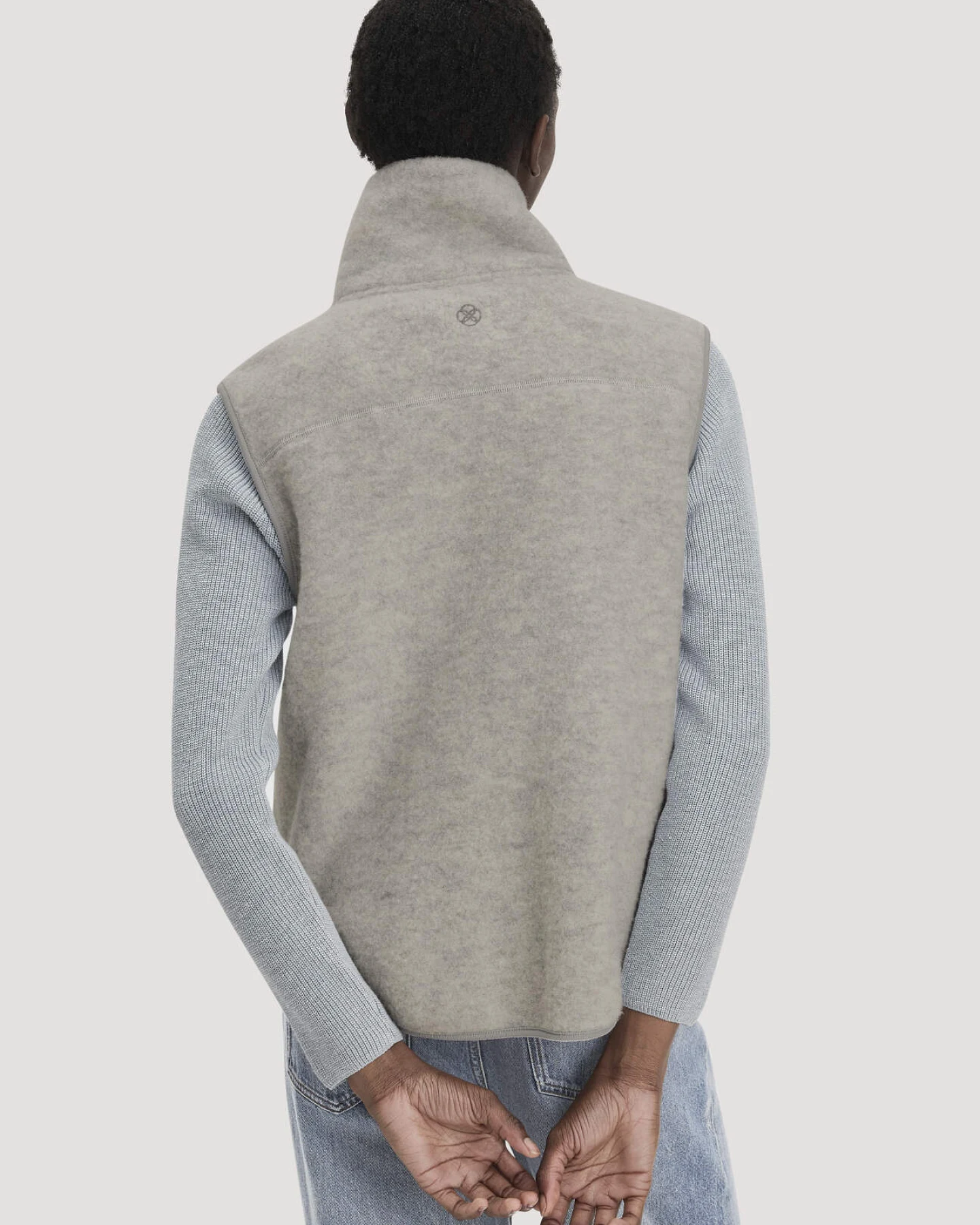 hessnatur Damen Wollfleece Weste Regular aus Merinowolle - grau - Größe M – Ansicht 3