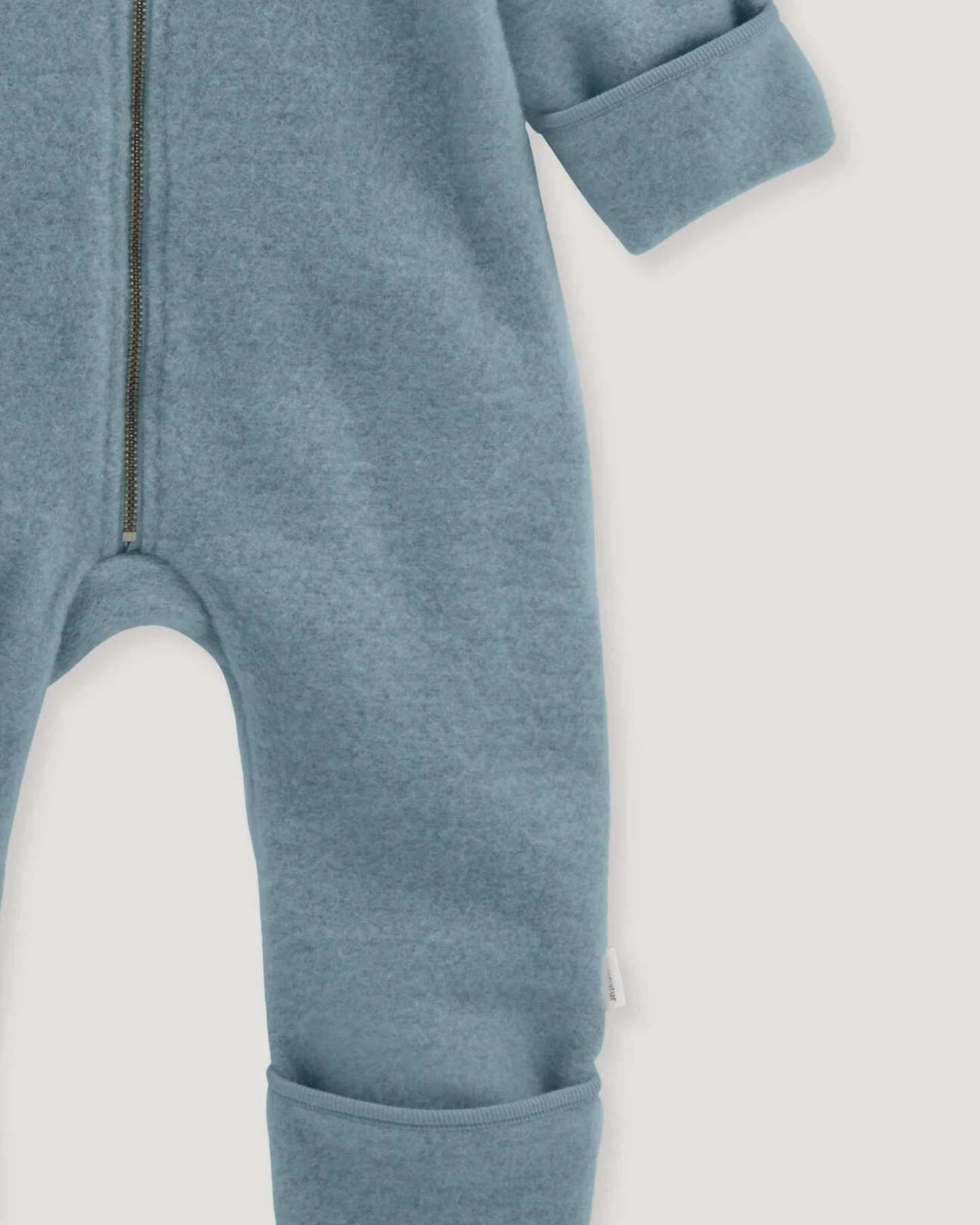 hessnatur Baby Wollfleece Overall aus Bio-Merinowolle - blau - Größe 86/92 – Ansicht 3
