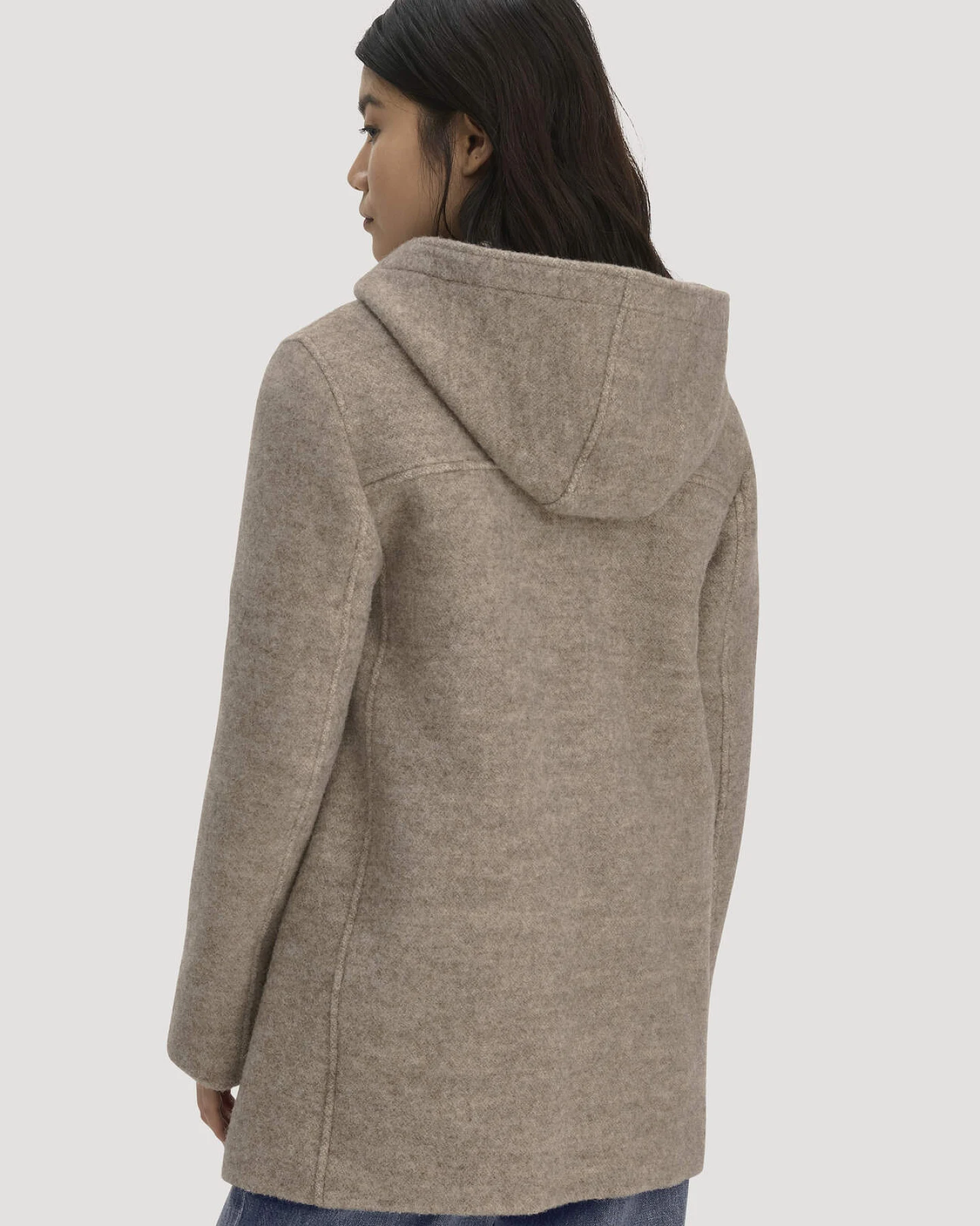 hessnatur Damen Rhön-Parka mit Kapuze Regular aus Rhönwolle und europäischer Schurwolle - beige - Größe 40 – Ansicht 3