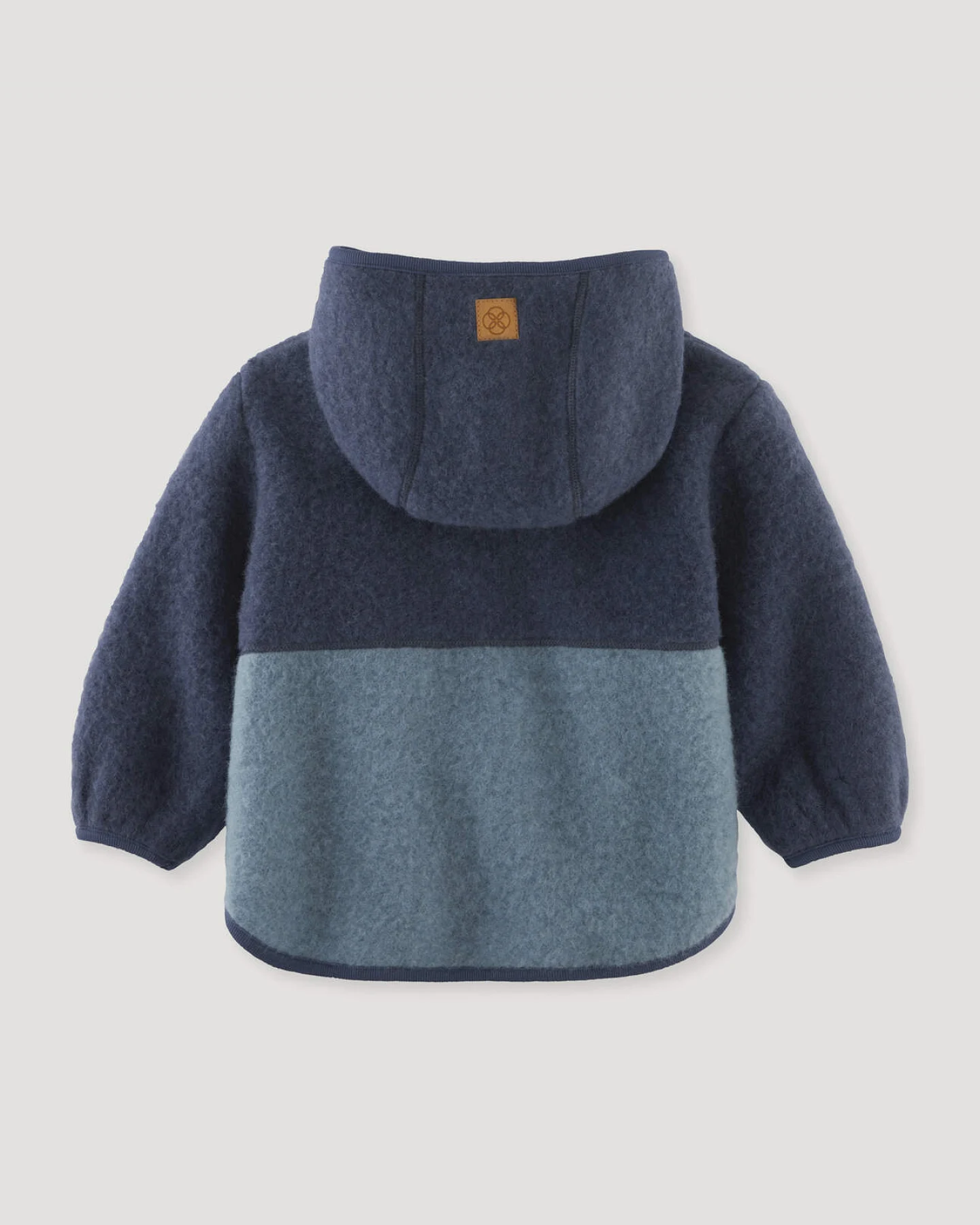 hessnatur Baby Wollfleece Jacke Colourblock aus Bio-Merinowolle - blau - Größe 98/104 – Ansicht 3