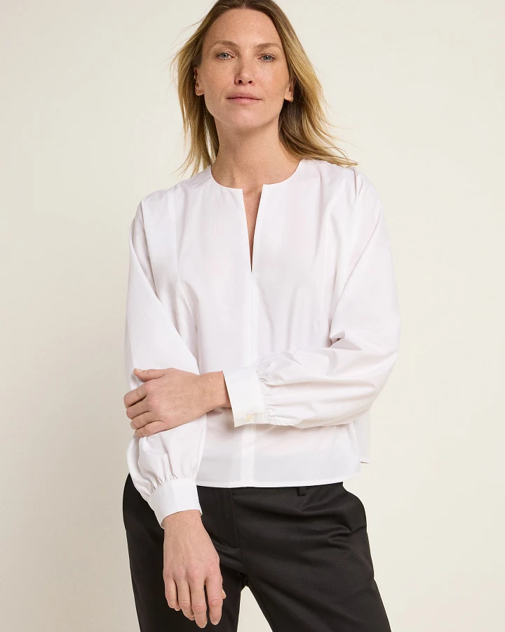 Bluse mit Kräuseln (GOTS)