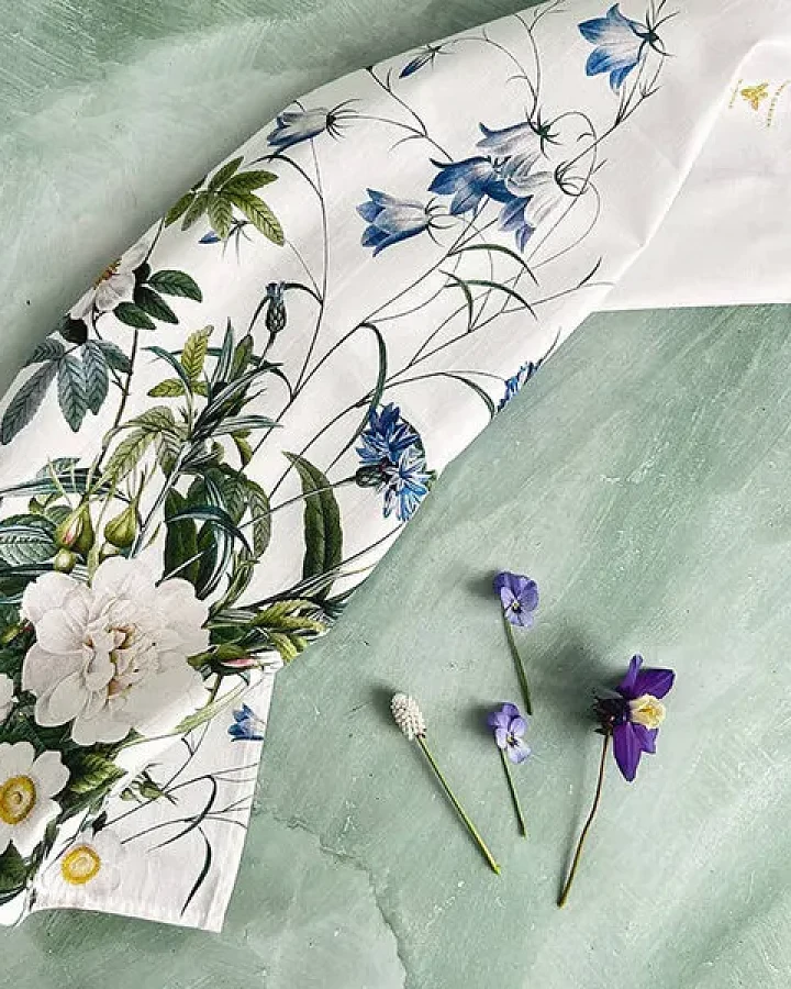 Koustrup & Co Blumenmotiv-Geschirrtücher aus 100% Bio-Baumwolle, 48 x 70 cm