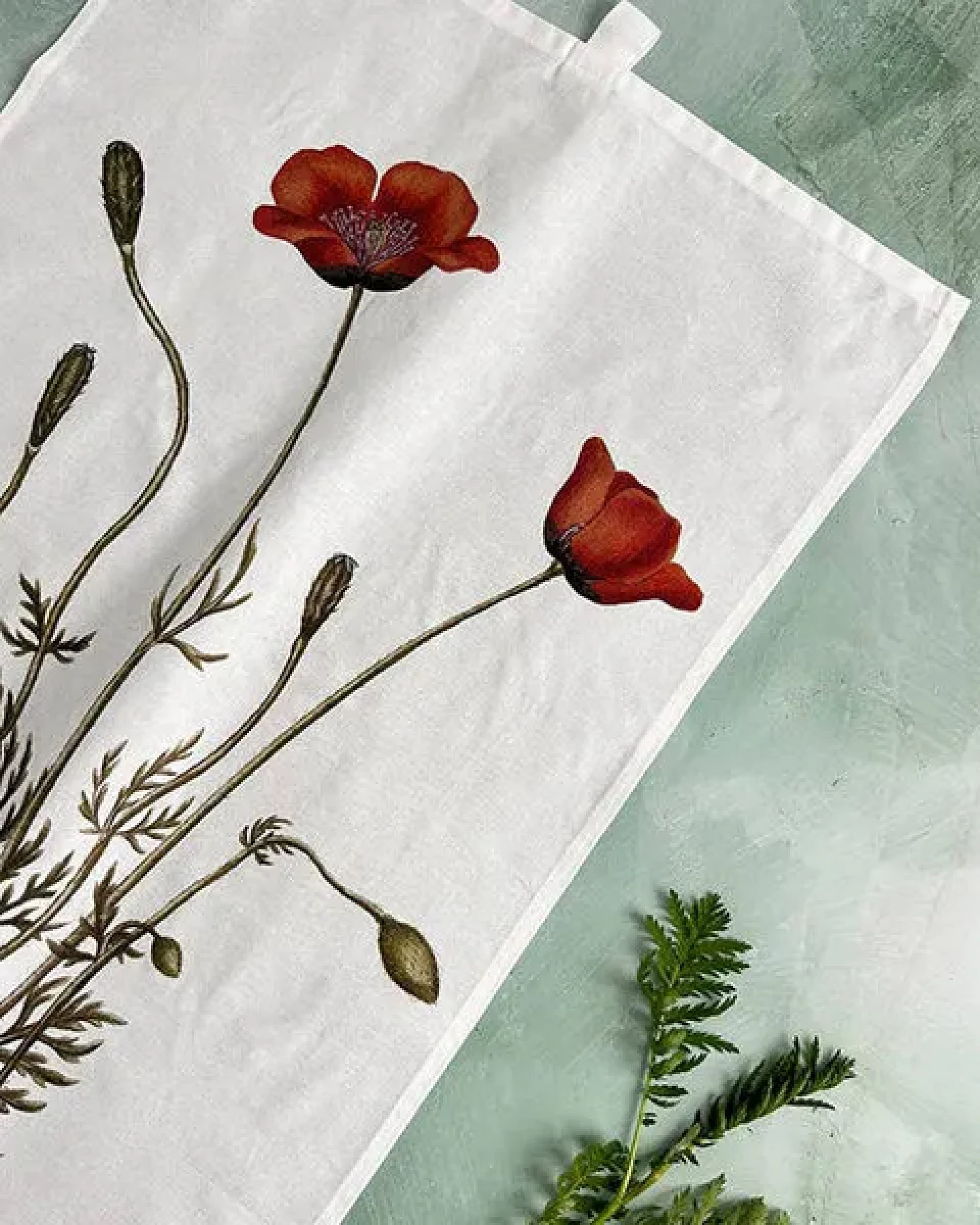 Koustrup & Co Blumenmotiv-Geschirrtücher aus 100% Bio-Baumwolle, 48 x 70 cm – Ansicht 2