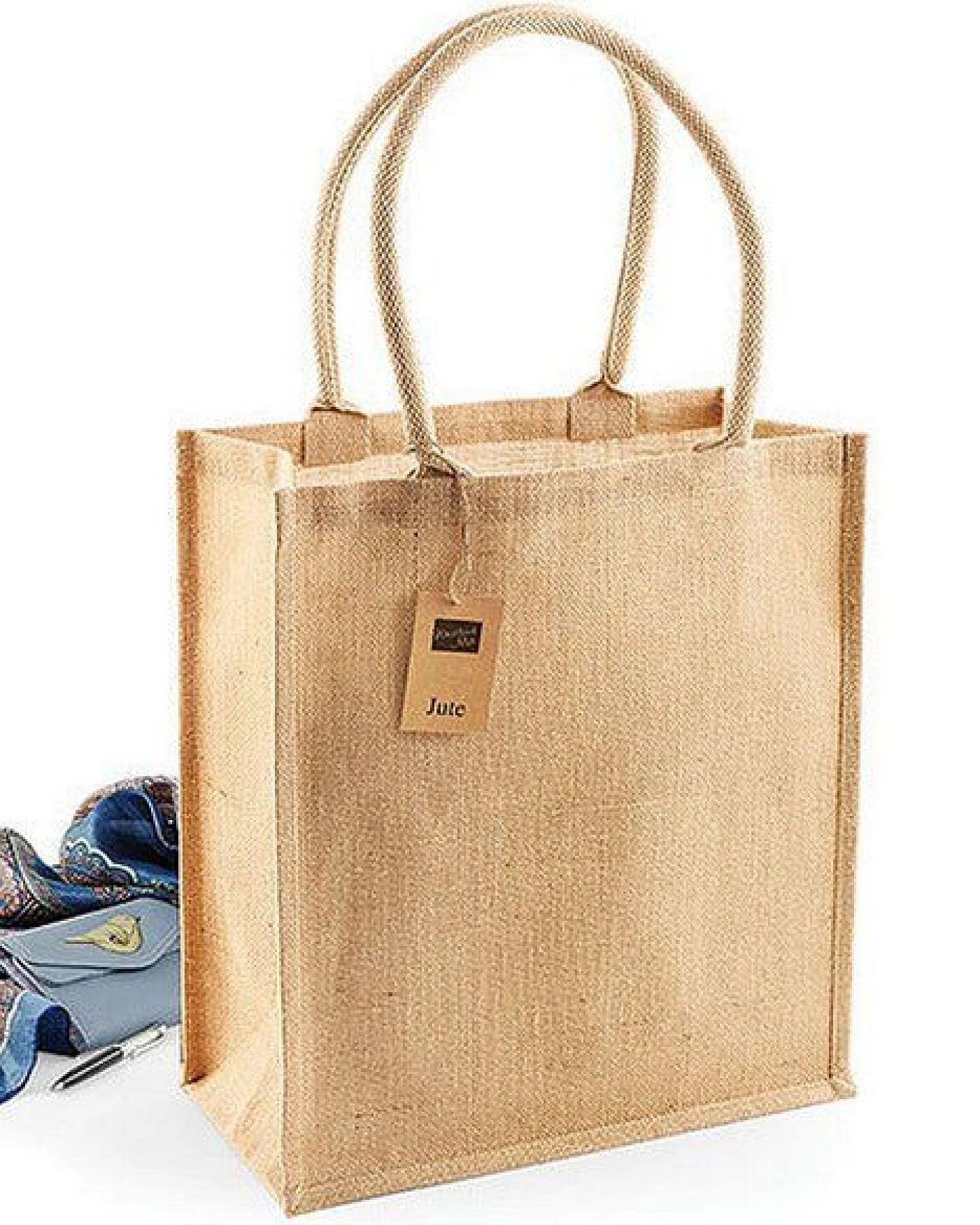 Westford Mill Jute Boutique Shopper Tragetasche Schultertasche – Ansicht 3
