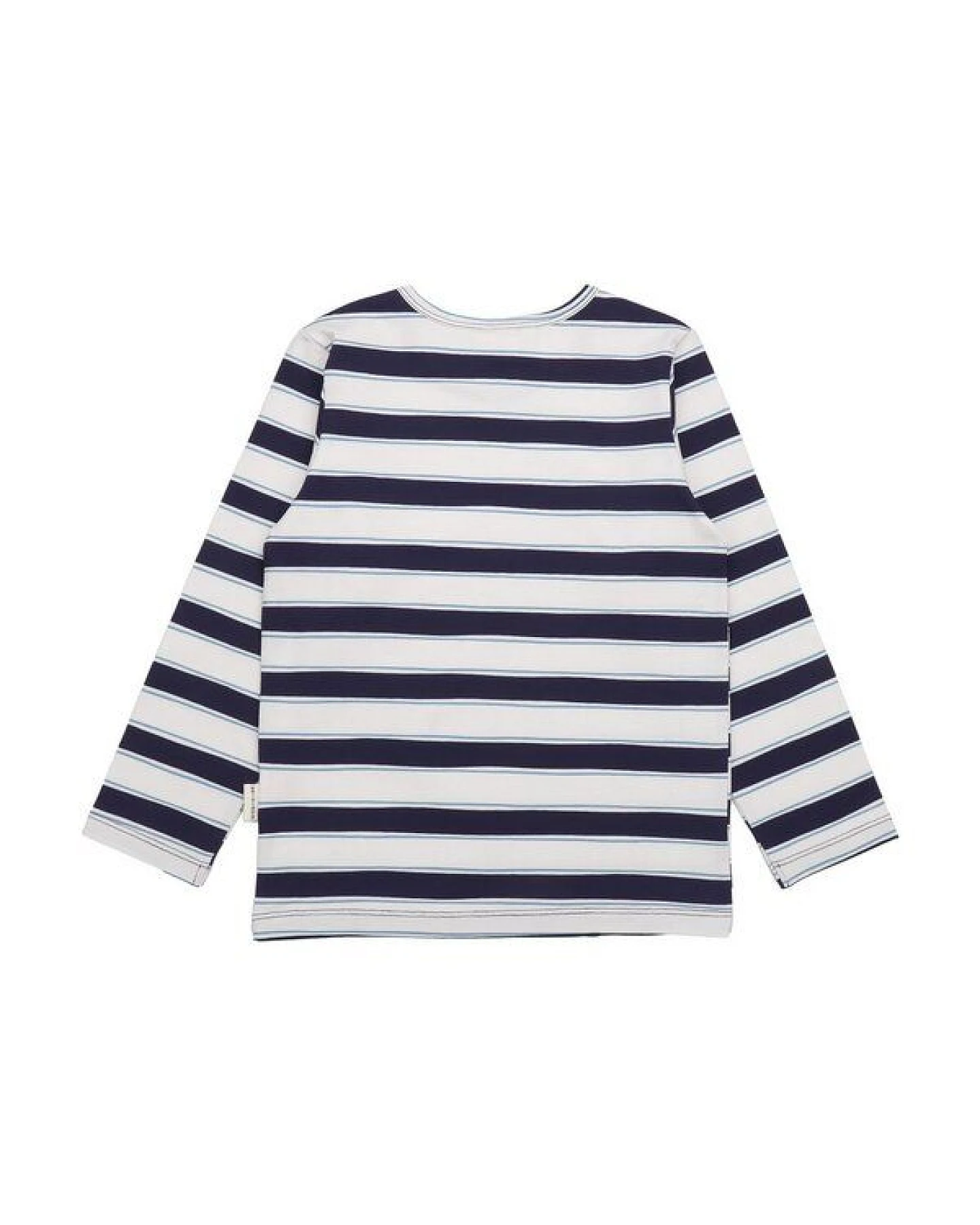 Kinder Langarmshirt GOTS-zertifiziert aus Bio-Baumwolle blau-weiß gestreift – Walkiddy – Ansicht 4