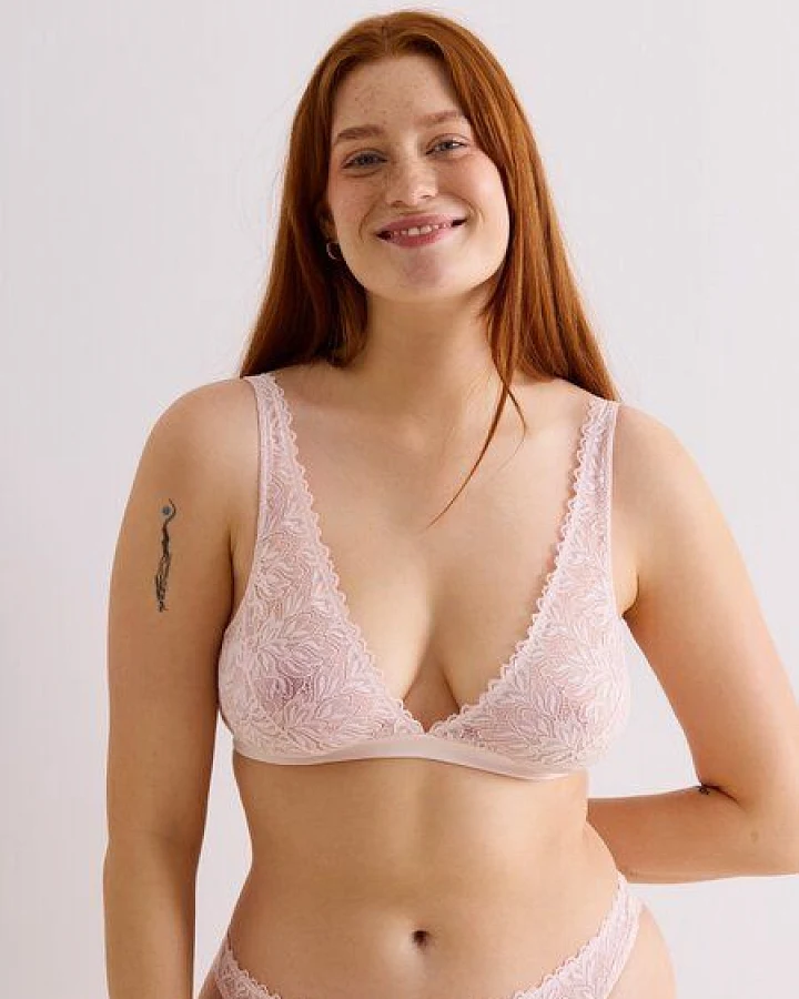 Produktseite: erlich textil Dreamy Lace Plunge Bra BH mit Spitze aus recyceltem Polyamid, made in Europe
