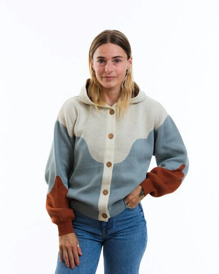 GARY MASH Oversize-Cardigan Winnie mit Kapuze aus Biobaumwolle