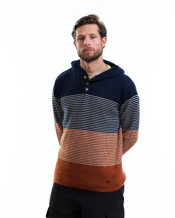 GARY MASH Strickpullover Edmundston mit Kapuze aus Biobaumwolle