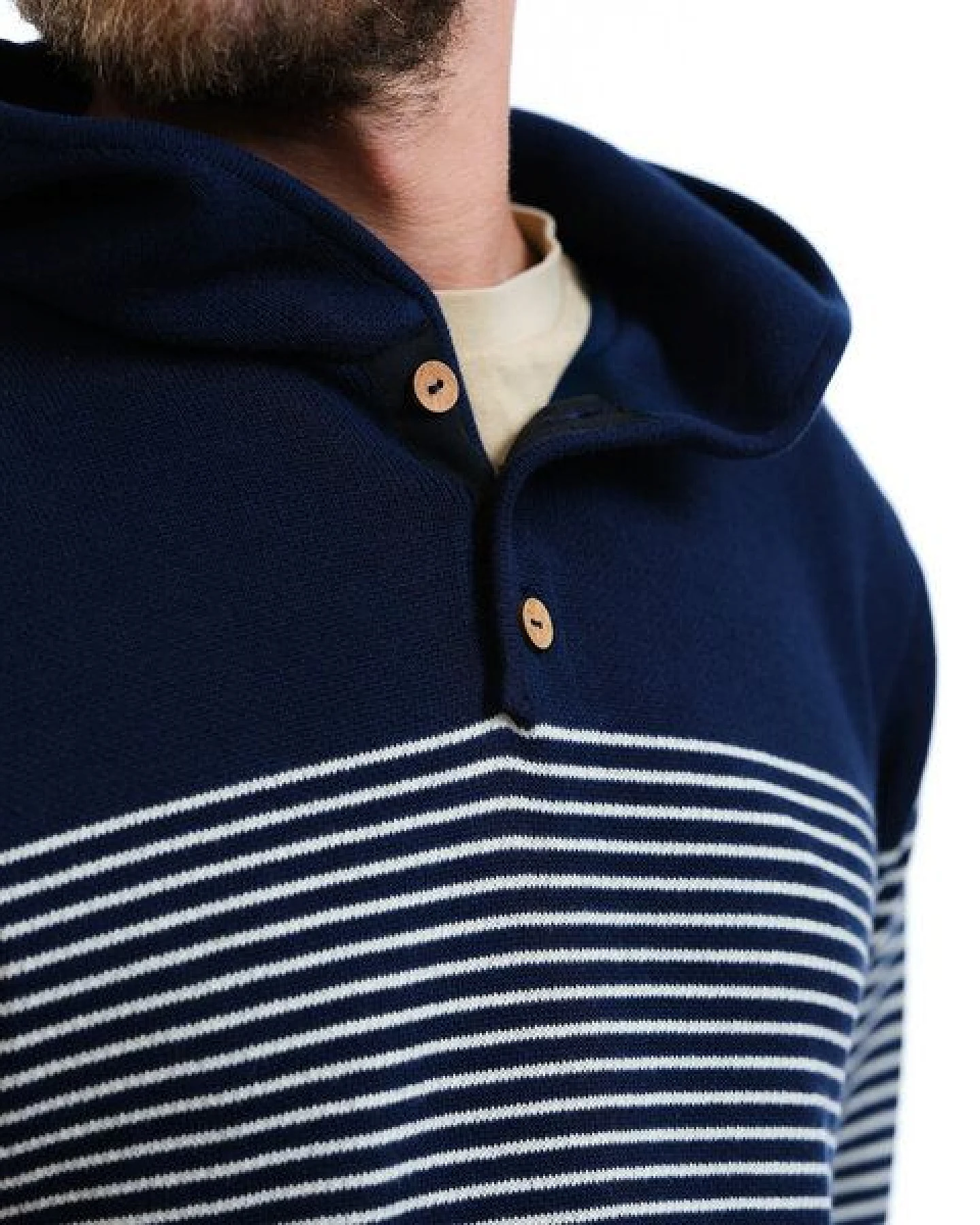 GARY MASH Strickpullover Edmundston mit Kapuze aus Biobaumwolle – Ansicht 3