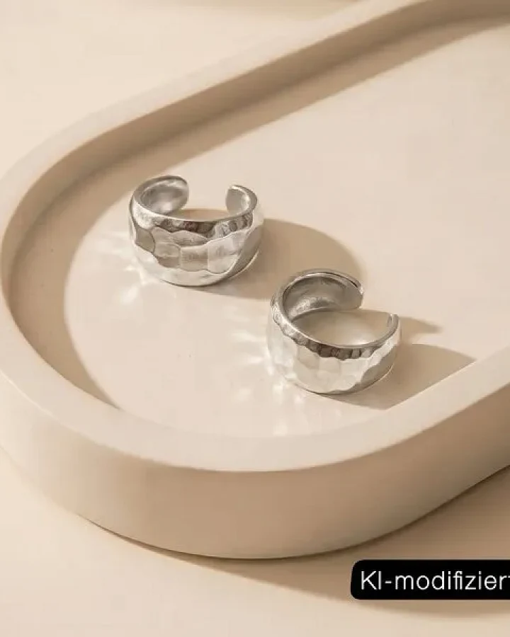 ELEKTROPULLI Größenverstellbarer Hammered Ring