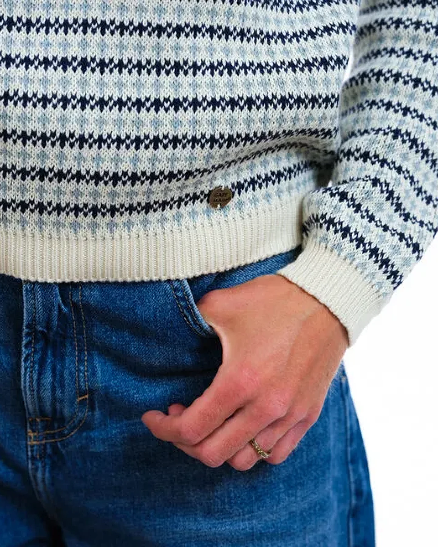 GARY MASH Pullover Lamona aus feinem Jacquardstrick – Ansicht 4