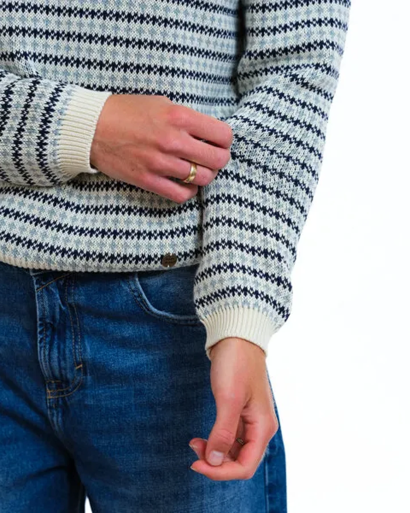 GARY MASH Pullover Lamona aus feinem Jacquardstrick – Ansicht 2