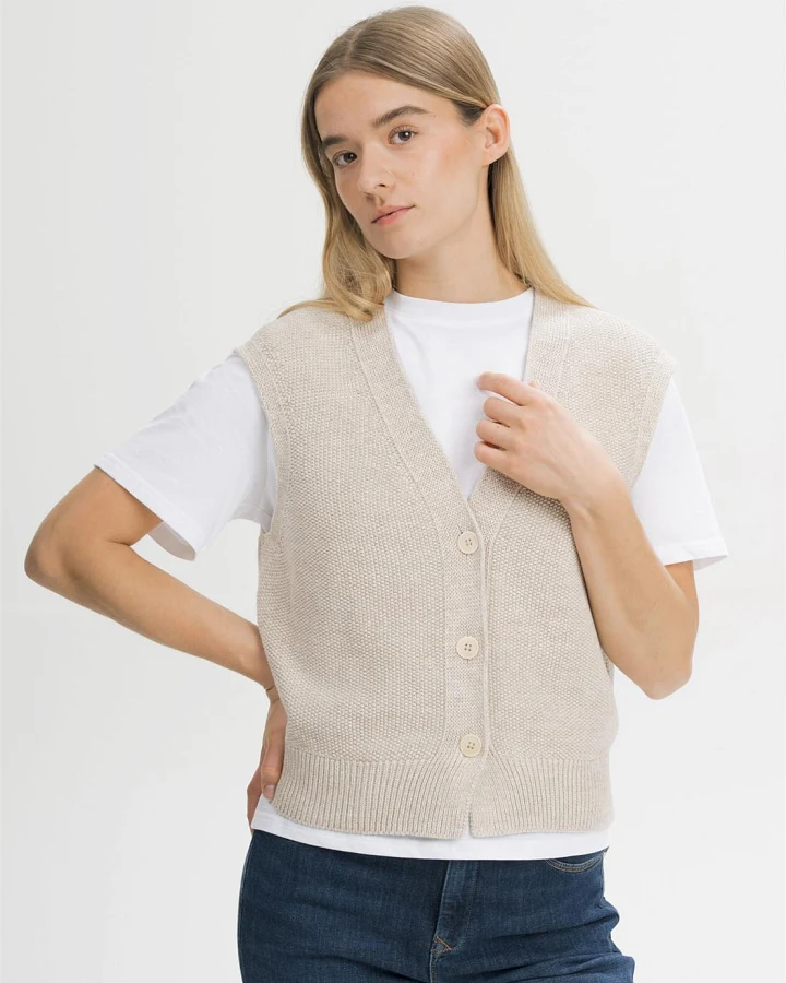 Produktseite: Rippstrick Weste Modell: Bhoja