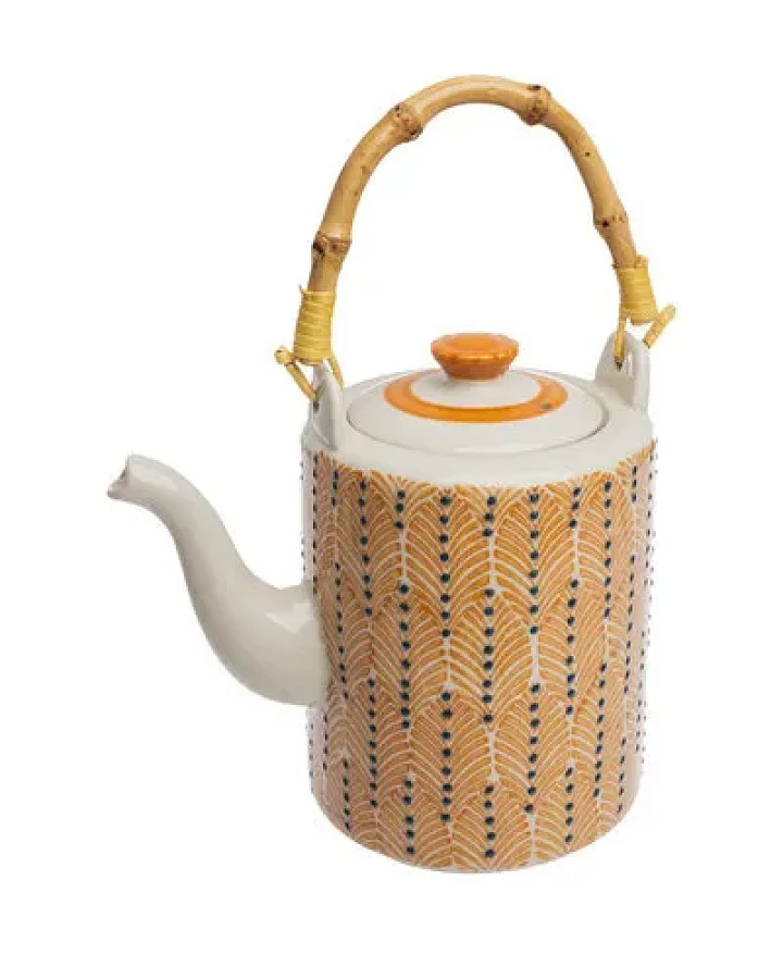 TRANQUILLO Teekanne MIIX'N'MATCH – Steinzeug & Rattan