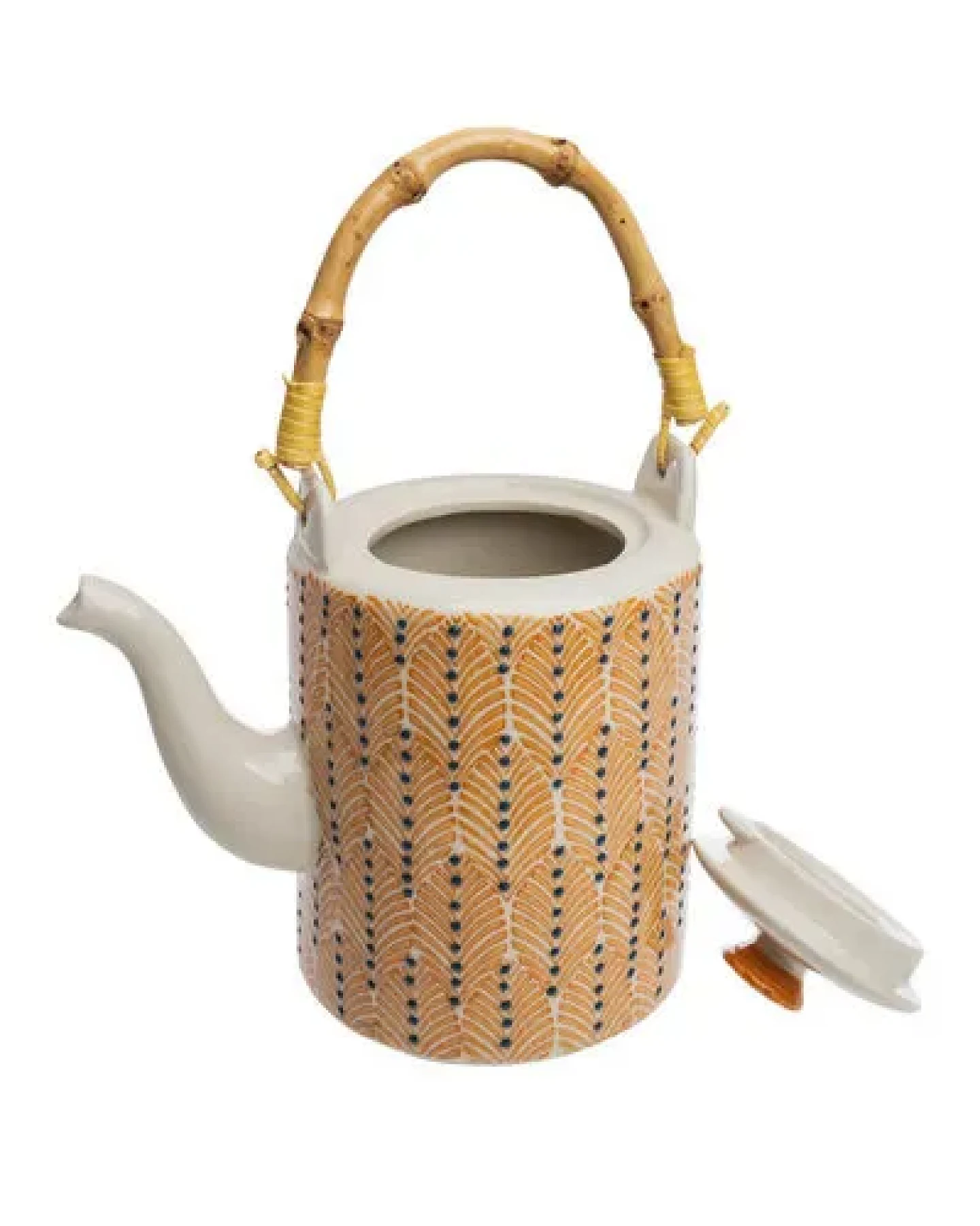 TRANQUILLO Teekanne MIIX'N'MATCH – Steinzeug & Rattan – Ansicht 2
