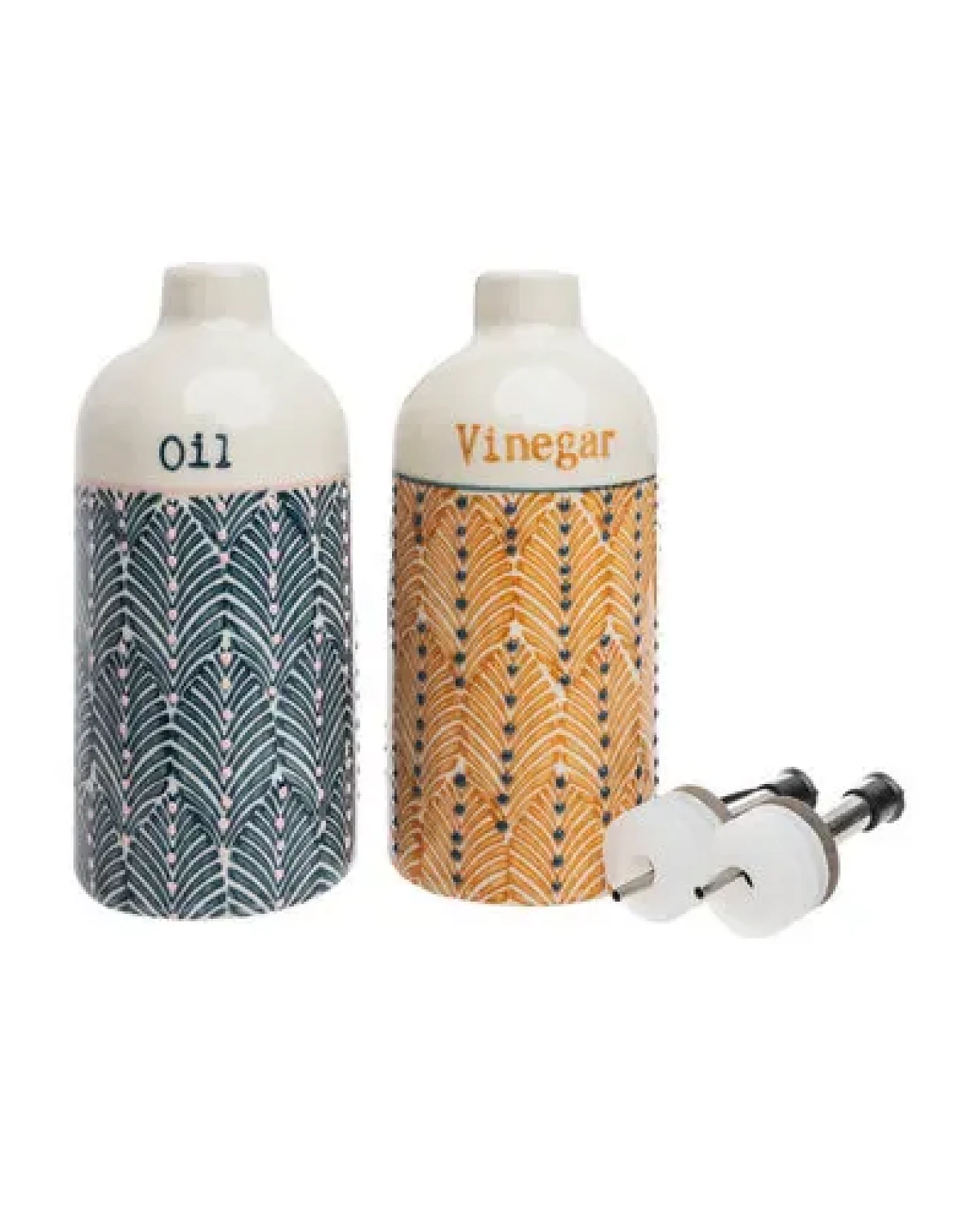 TRANQUILLO Essig- & Ölflasche MIIX'N'MATCH Orange – Steinzeug & Edelstahl – Ansicht 3