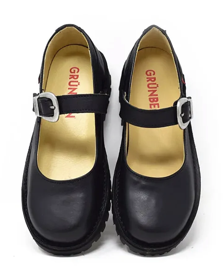 Grünbein Shoes Spangen-Ballerinas Vivienne lose Einlage schwarz
