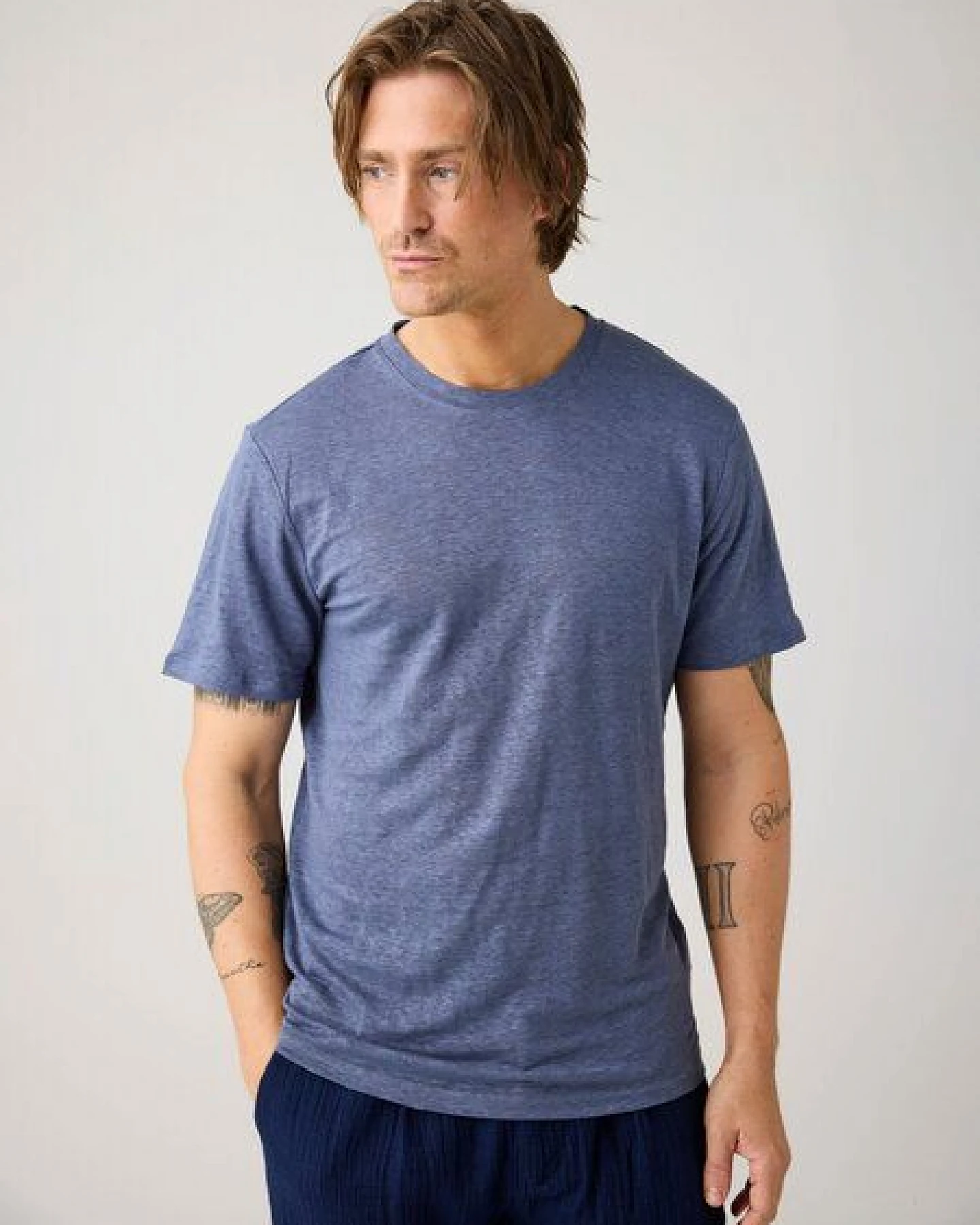 KnowledgeCotton Apparel T-Shirt aus Bio-Leinen – Ansicht 2