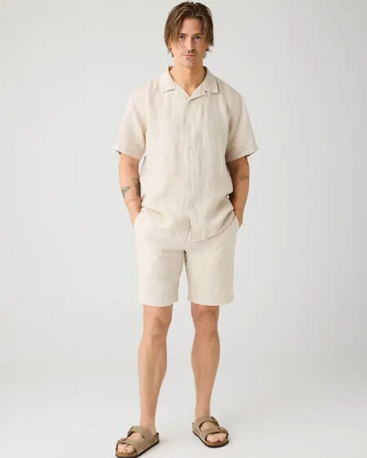 KnowledgeCotton Apparel Leinenhemd Box Fit - Short Sleeve - aus Bio-Leinen – Ansicht 2