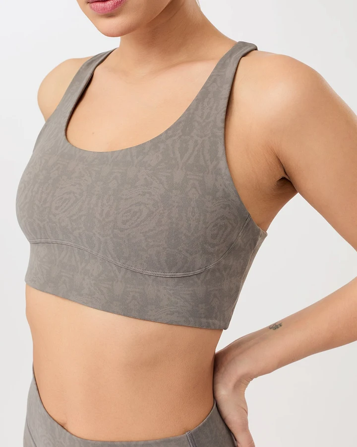 MANDALA Damen vegan Sport-Bh Monoprinted Grau