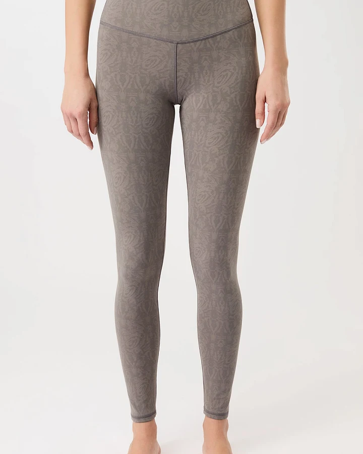 MANDALA Damen vegan Leggings Monoprinted Grau