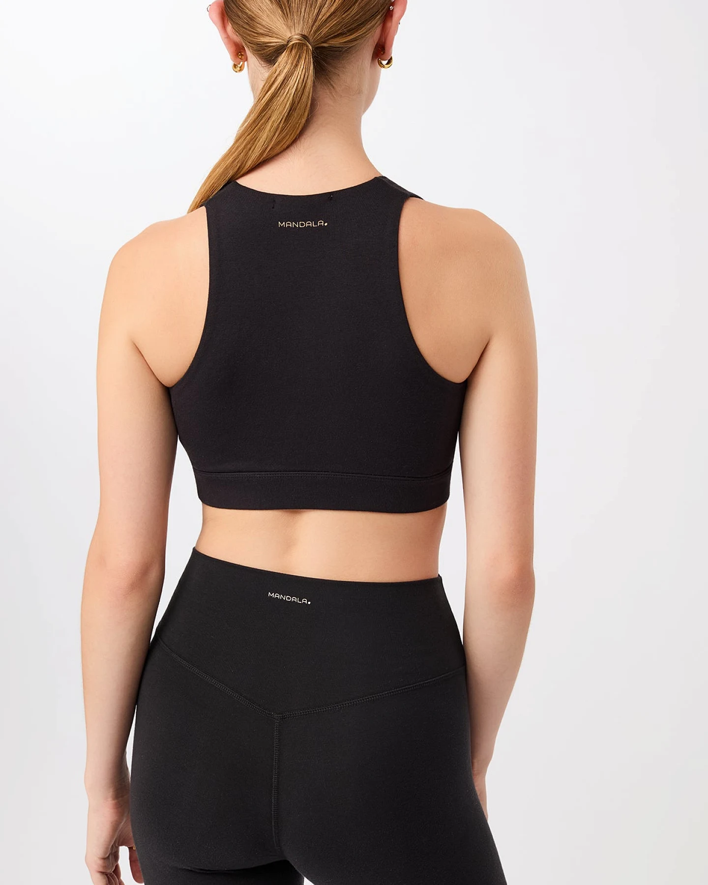 MANDALA Damen vegan Sport Bh Schwarz – Ansicht 2