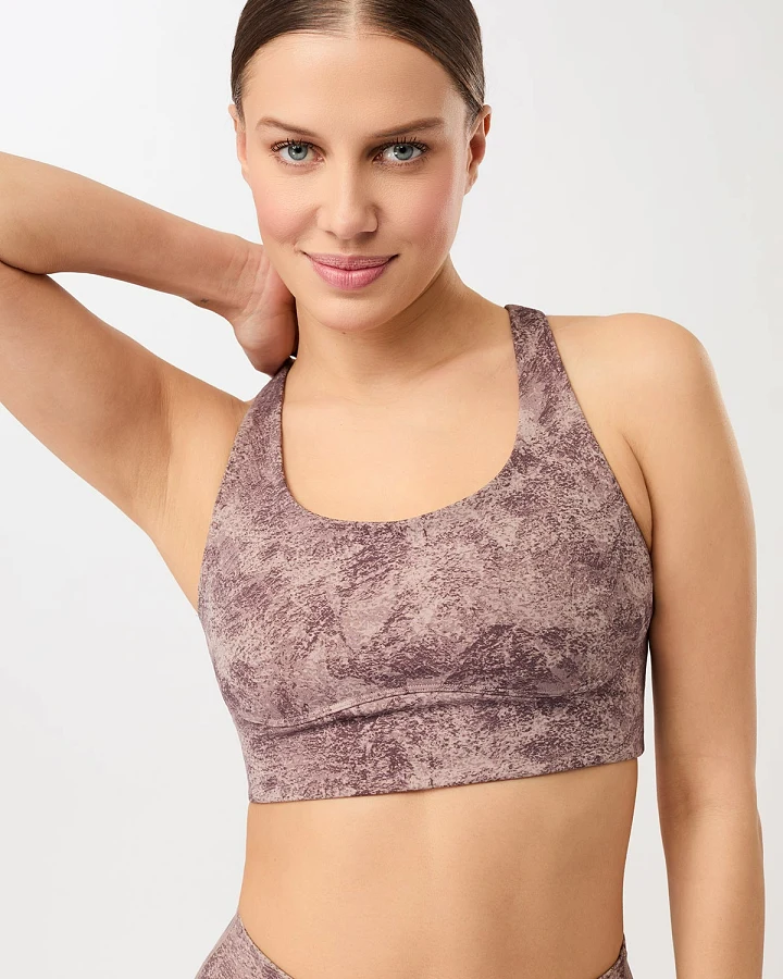 MANDALA Damen vegan Sport-Bh Monoprinted Earth