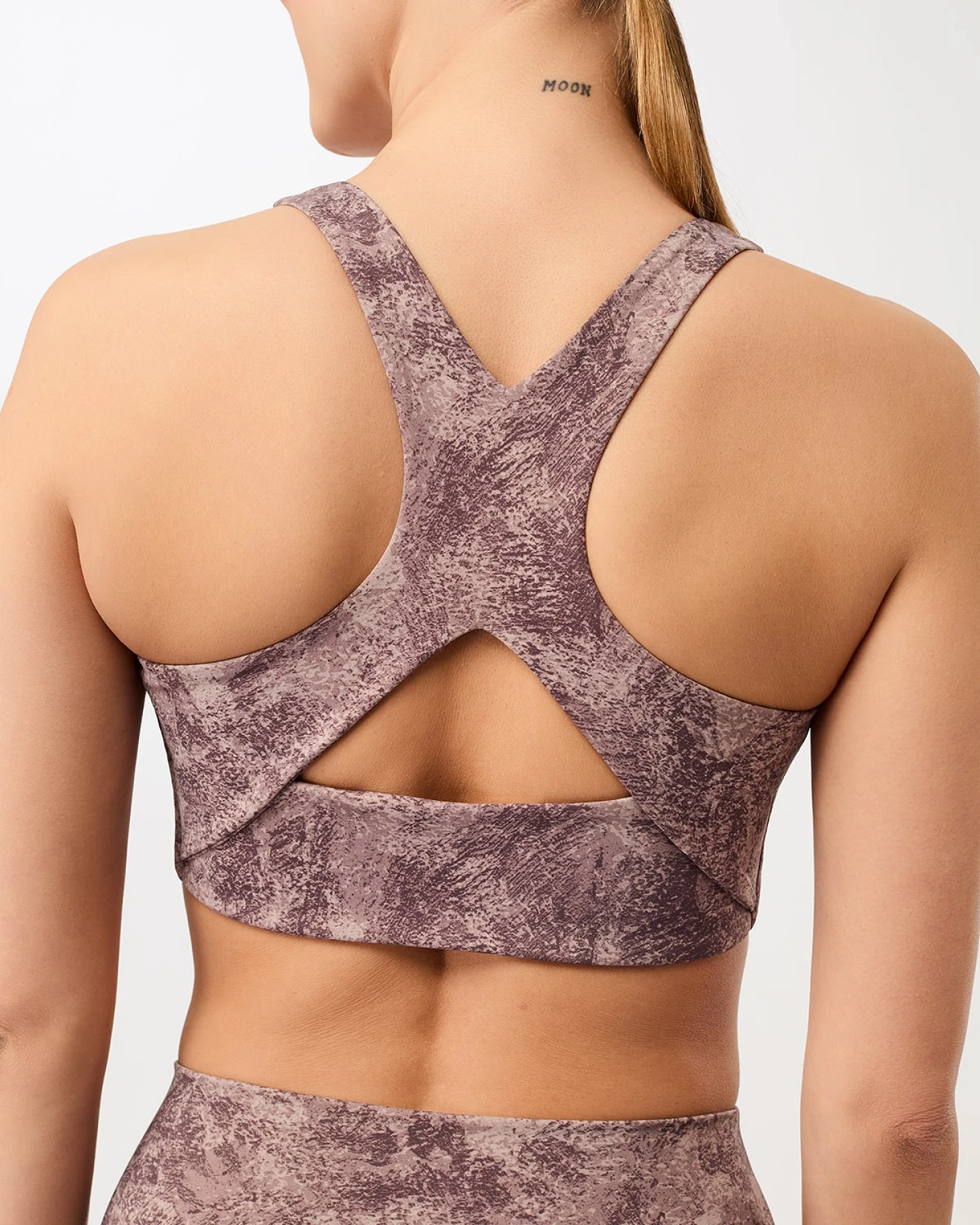 MANDALA Damen vegan Sport-Bh Monoprinted Earth – Ansicht 2