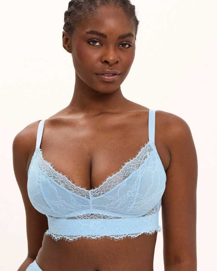 Understatement Damen vegan Bh Unterstützung Spitze Himmelblau