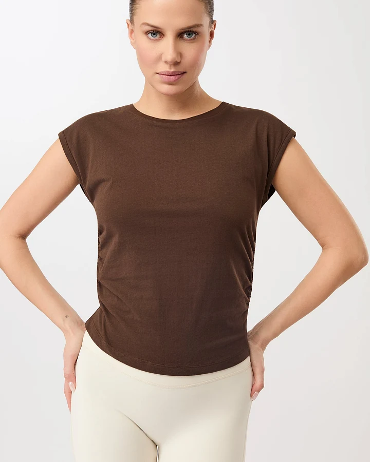 MANDALA Damen vegan Top Side Ruffled Wilderness