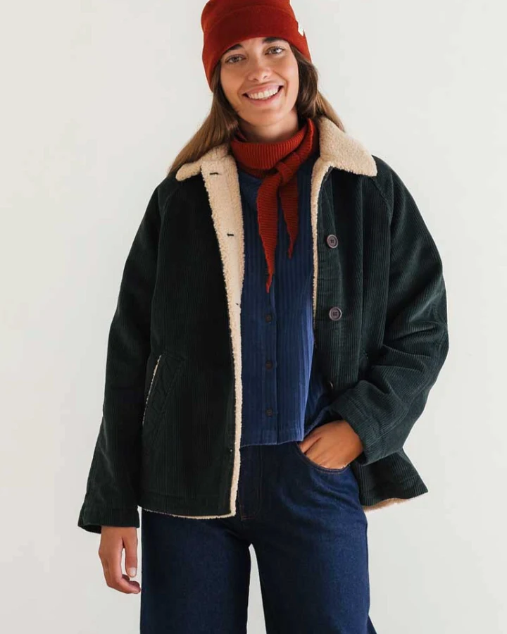 TWOTHIRDS Damen vegan Jacke Misali Dunkelgrün
