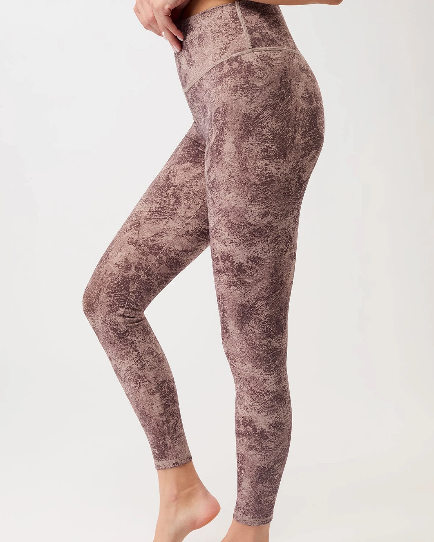 MANDALA Damen vegan Leggings Monoprinted Earth – Ansicht 2
