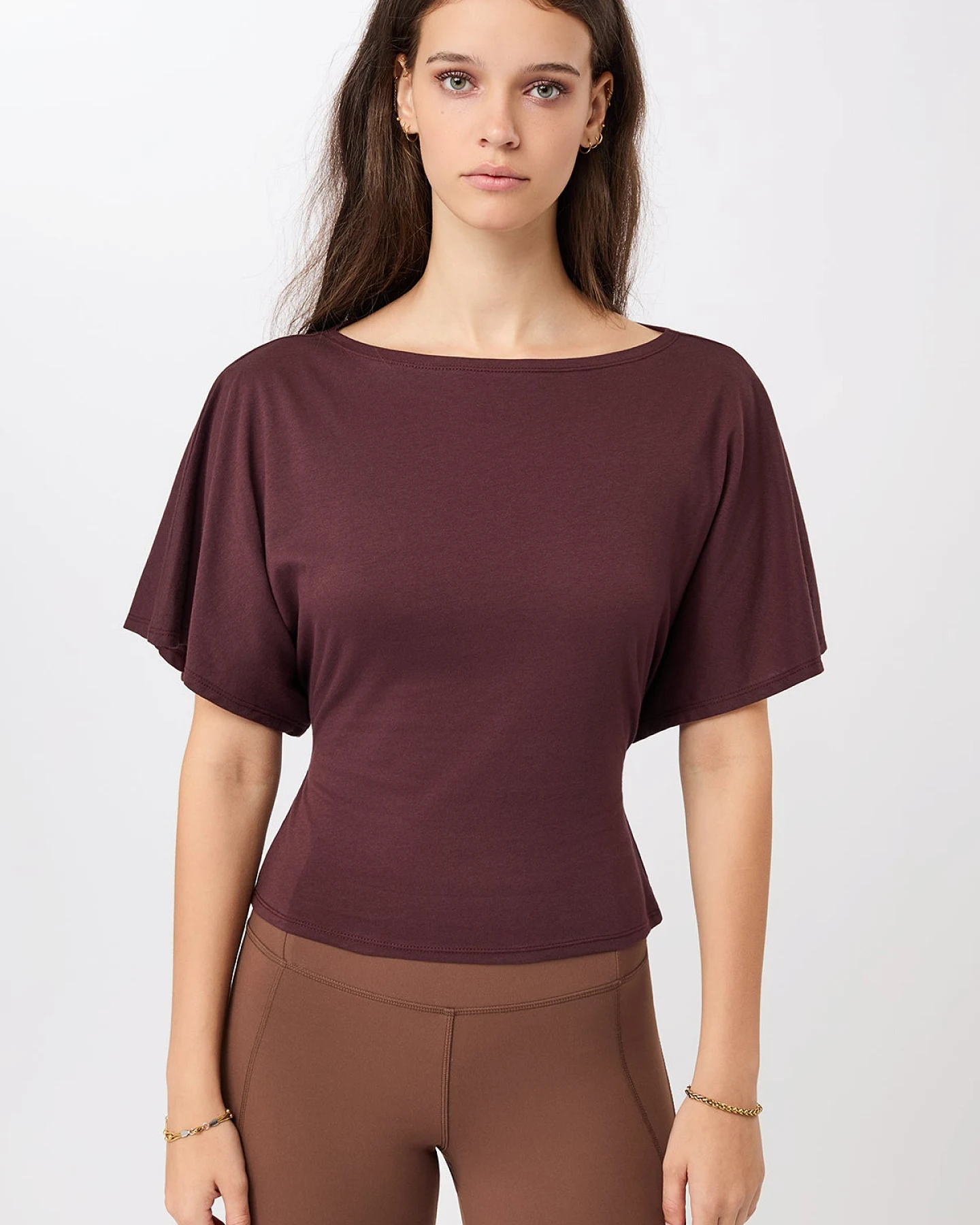 MANDALA Damen vegan T-Shirt Mit Schleife Am Rücken Ruby – Ansicht 2