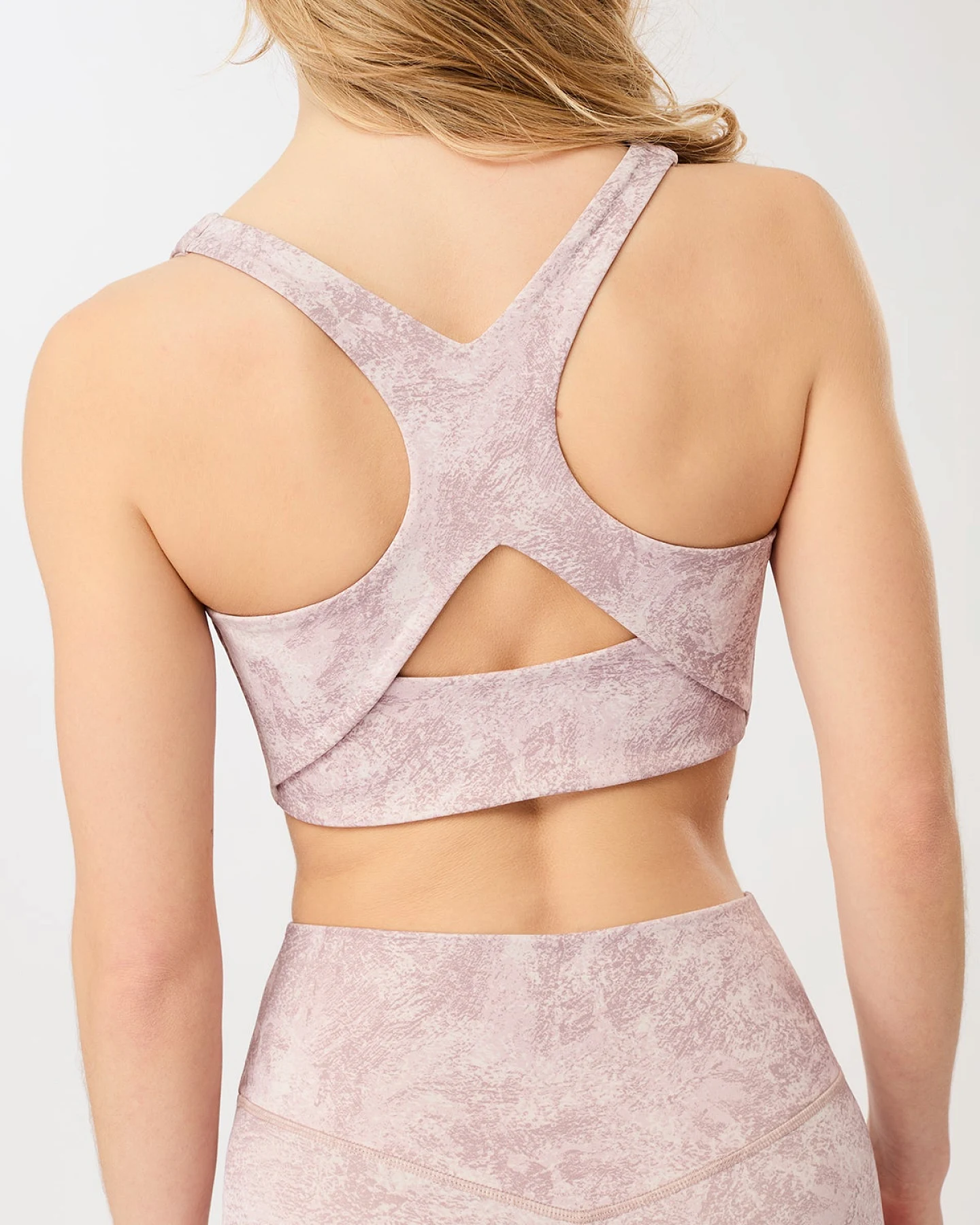 MANDALA Damen vegan Sport-Bh Monoprinted Mauve – Ansicht 2