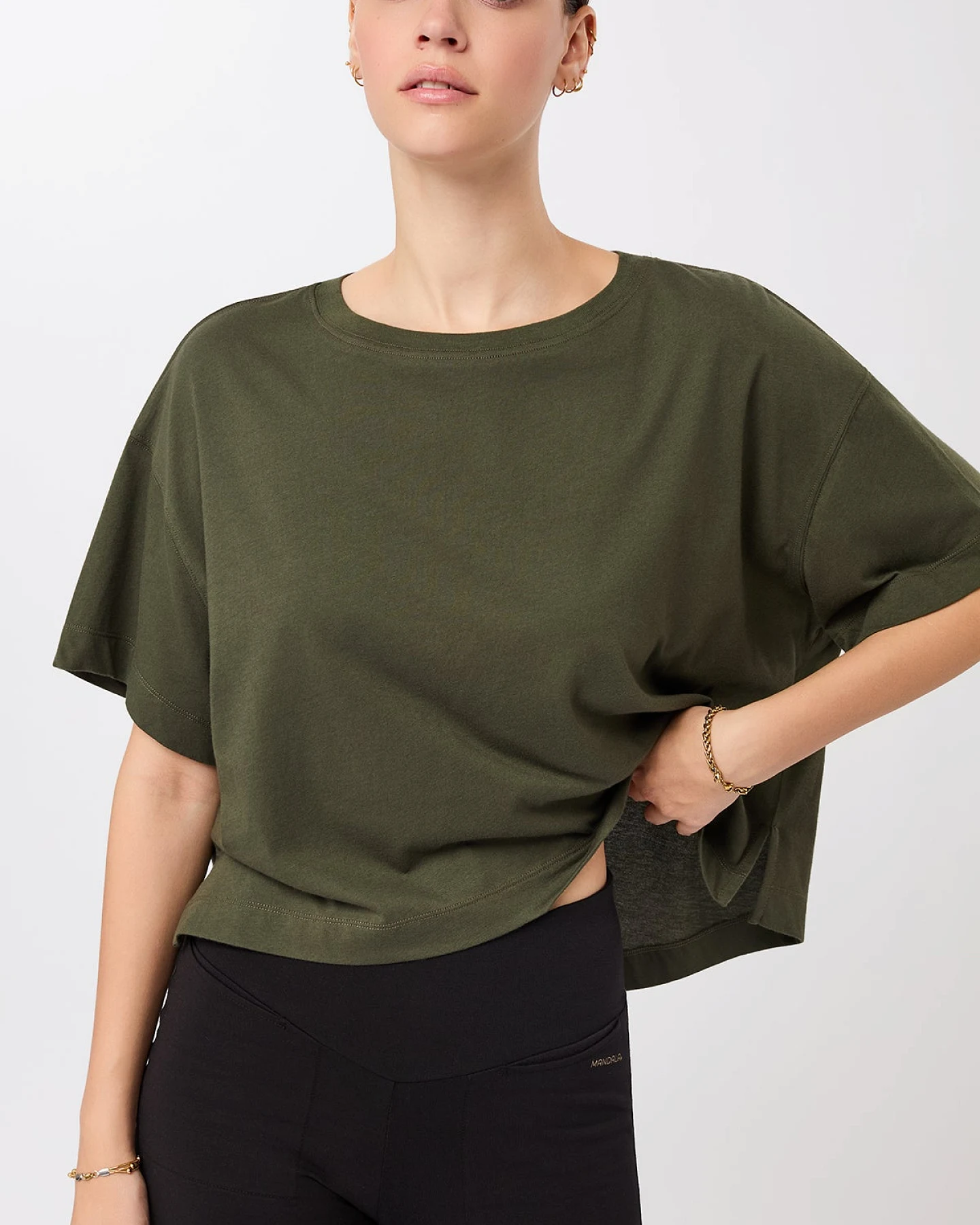 MANDALA Damen vegan T-Shirt Boxy Leaf – Ansicht 2