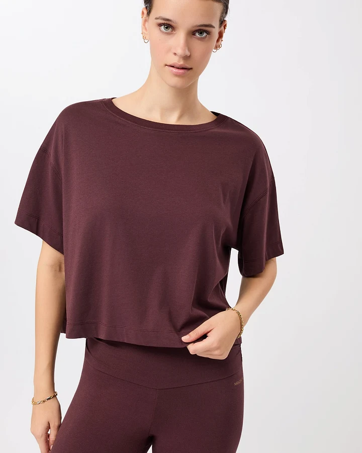 MANDALA Damen vegan T-Shirt Boxy Ruby
