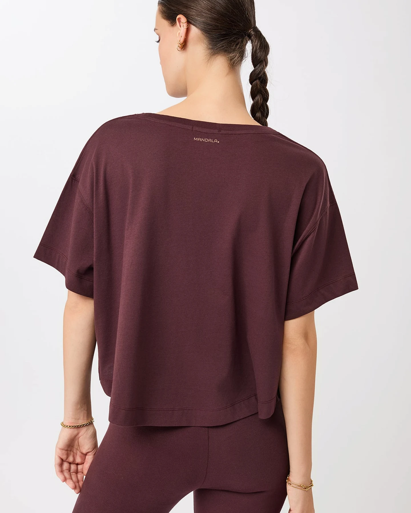 MANDALA Damen vegan T-Shirt Boxy Ruby – Ansicht 2