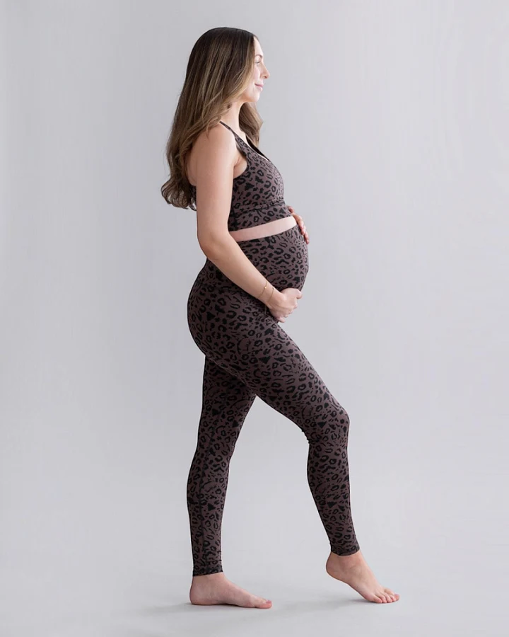 Hey Honey Maternity Leggings Mono Leo - Soft Brown