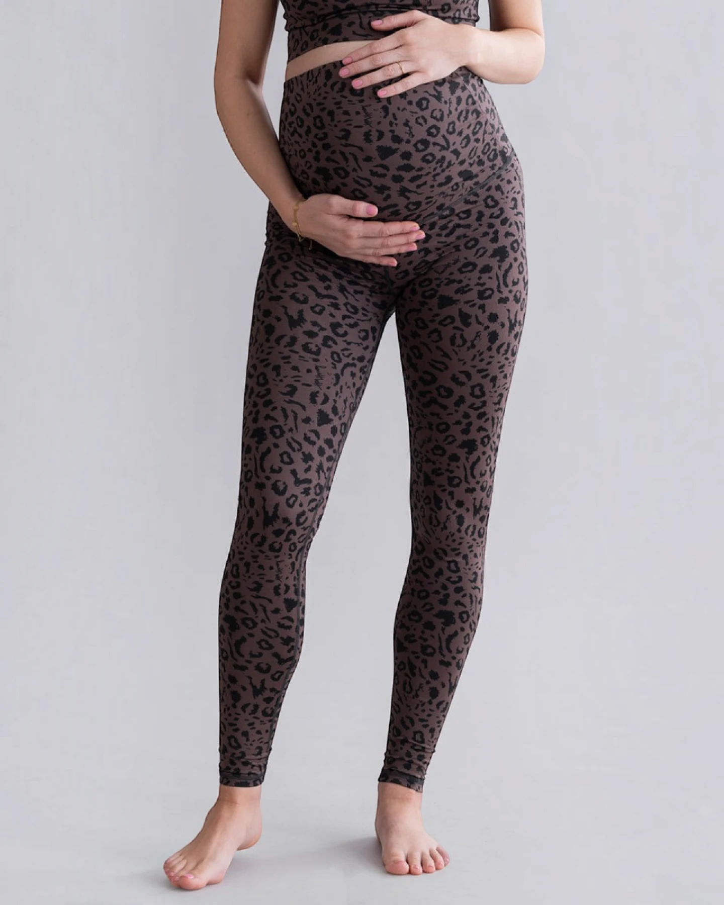 Hey Honey Maternity Leggings Mono Leo - Soft Brown – Ansicht 2