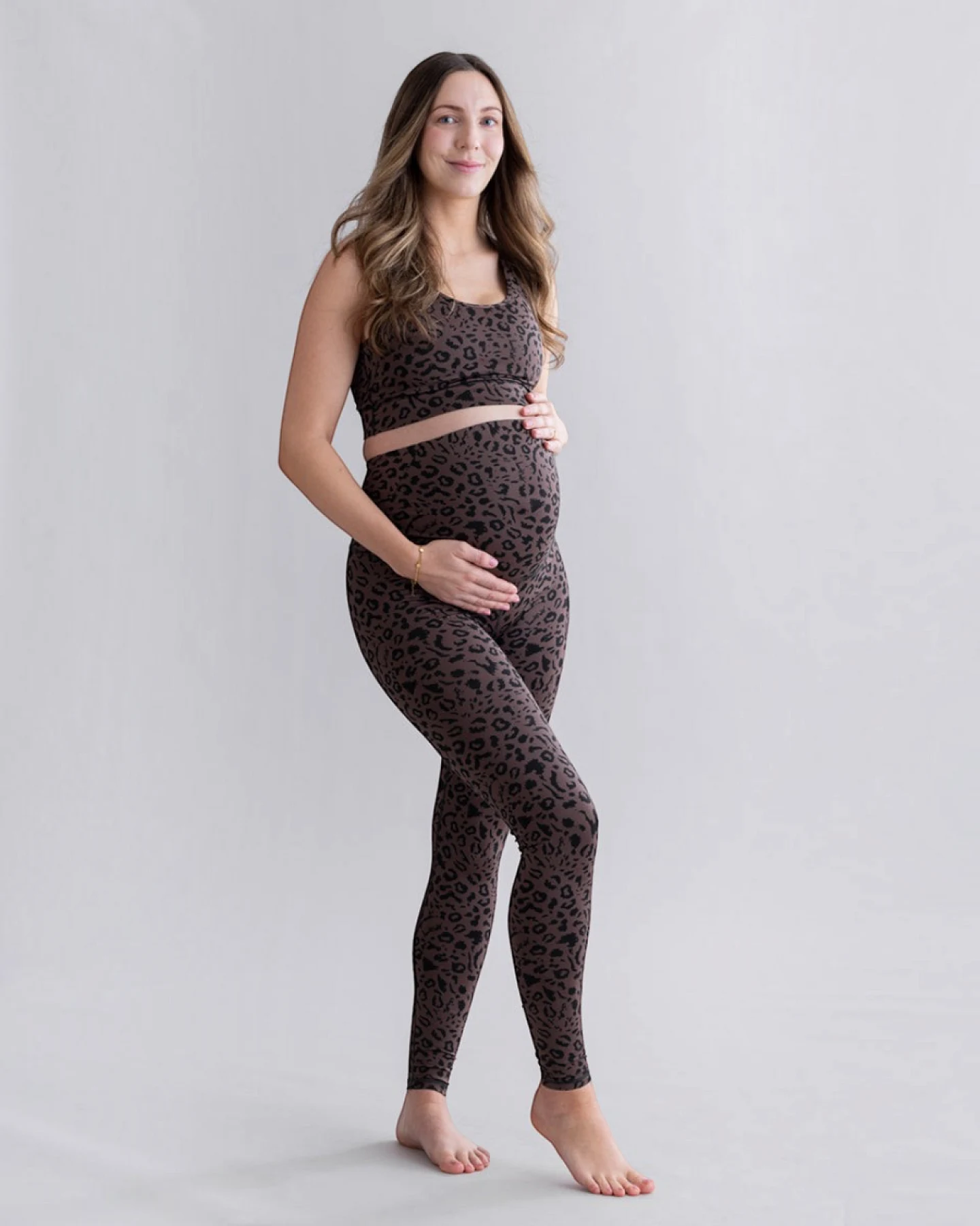 Hey Honey Maternity Leggings Mono Leo - Soft Brown – Ansicht 4