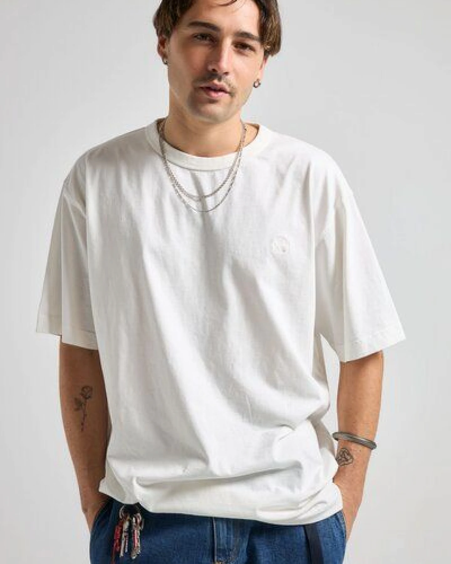 Trendsplant Essential Sunwashed Heavyweight Oversized T-Shirt Foam White – Ansicht 3